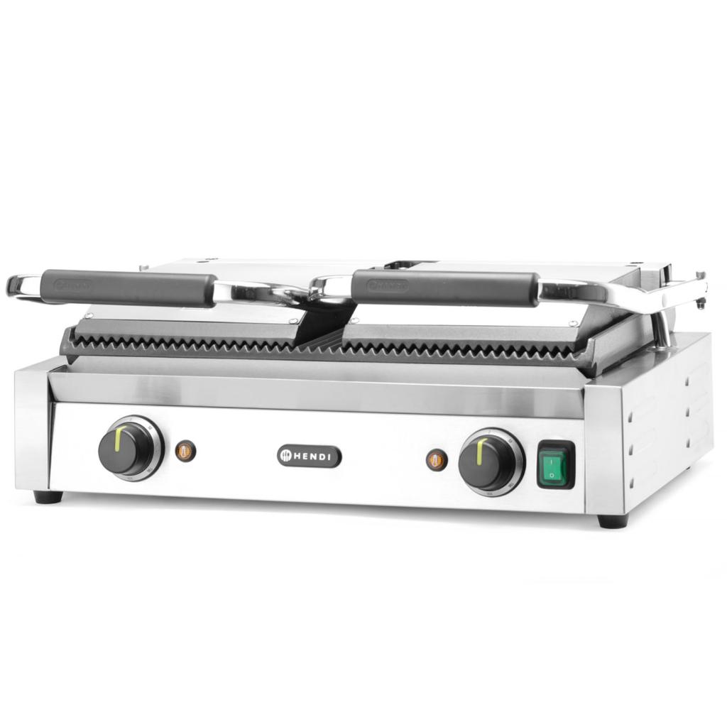 Contact Grill, Fluted Double-Sided Contact Grill - Hendi 263709