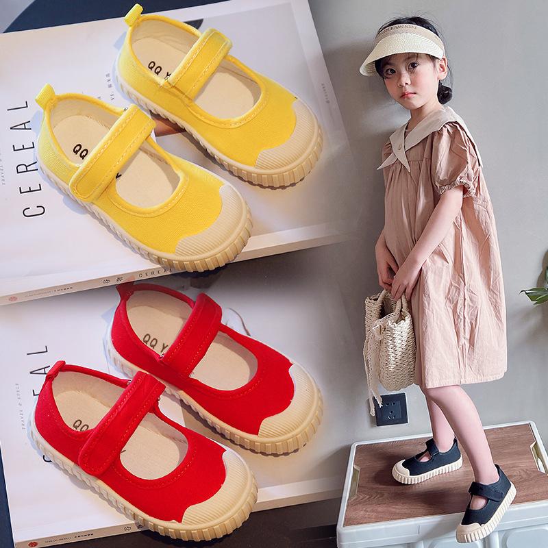 Spring new children's shoes, girls' canvas shoes, solid color biscuit shoes, boys' casual shoes, student shoes, baby shoes