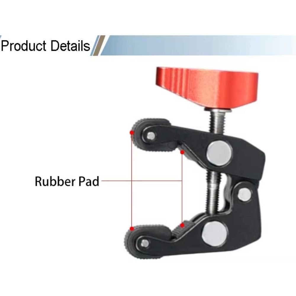 Aluminum Material Crab Clamp 3/8" Hole Magic Arm Clamp Versatile Camera Clamp Camera Mounting