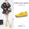 2025 Spring and Summer New Versatile Korean Version of Mary Jane Shoes Niche Fashion Silver Ballet Shoes Women's Casual Shoes
