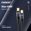 FONKEN PD 60 Вт, кабель для быстрой зарядки от типа C к типу C, 20 Вт, тип C к Lightning USB 2.4A, прозрачный кабель для быстрой зарядки данных