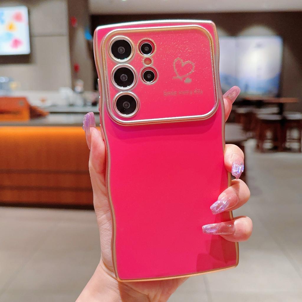 Красочные шелковые волны подходят для чехла для мобильного телефона Samsung S25 Ultra S24FE Гальванизированный защитный чехол с сердечками