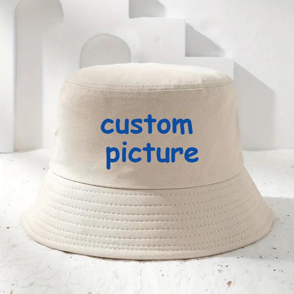 Индивидуальный узор с логотипом и текстом. Шляпа рыбака. Печатный материал. Удобная, прочная, модная, креативная, трендовая. Панамы.