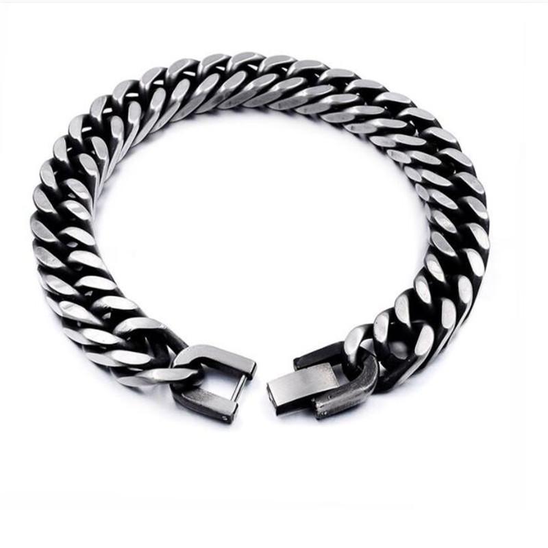 Мужской браслет с двойной пряжкой из европейской и американской титановой стали