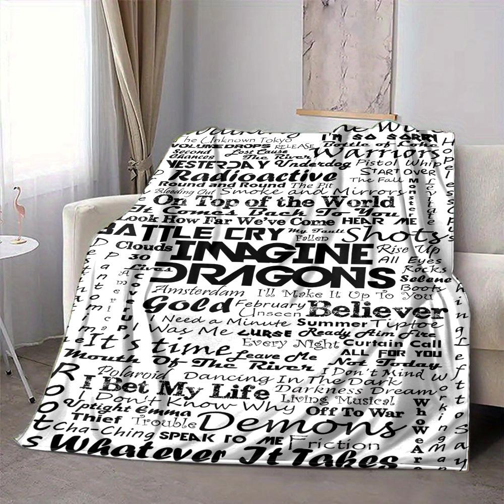 1PC Imagine Dragons Blanket Soft Warm All Season Throw for Sofa, Bed, Car, Office Vibrant Colorful Design, Durable & Cozy Gift