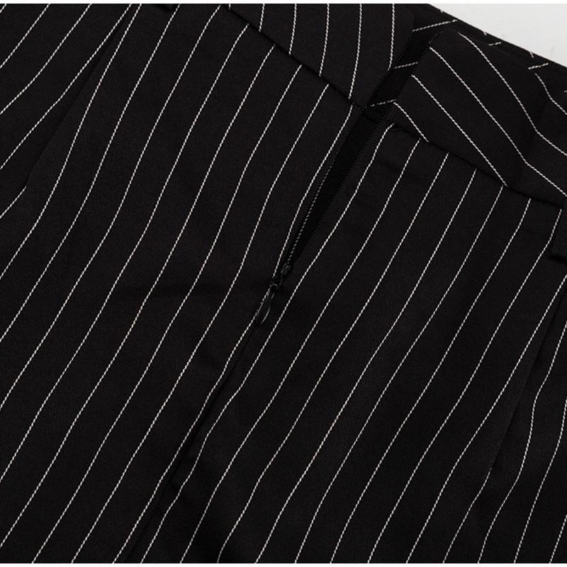 Весна-лето Модный уличный комплект из двух предметов в полоску, женские наряды, элегантная рубашка с длинным рукавом и мини-юбкой с высокой талией, костюм