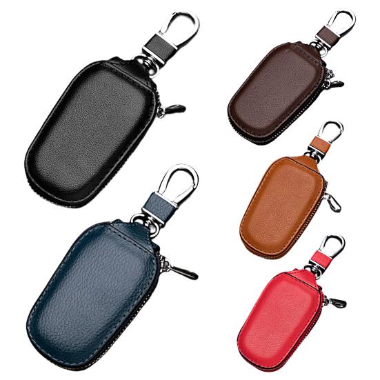 Металлический крючок, чехол для автомобильного ключа, прочный аксессуар, искусственная кожа, умный держатель цепи для автомобильной защиты