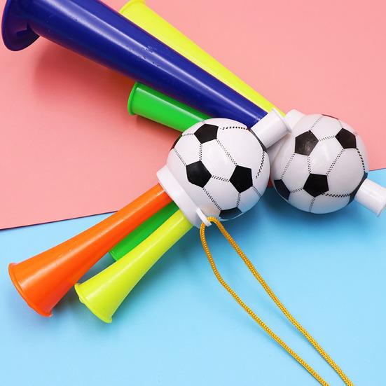 6Pcs Football Trumpet Toy Loud Sound Soccer Horn Plastic Stadium Horn Noise Maker Cheering Toy School Sporting Events Party Favors
