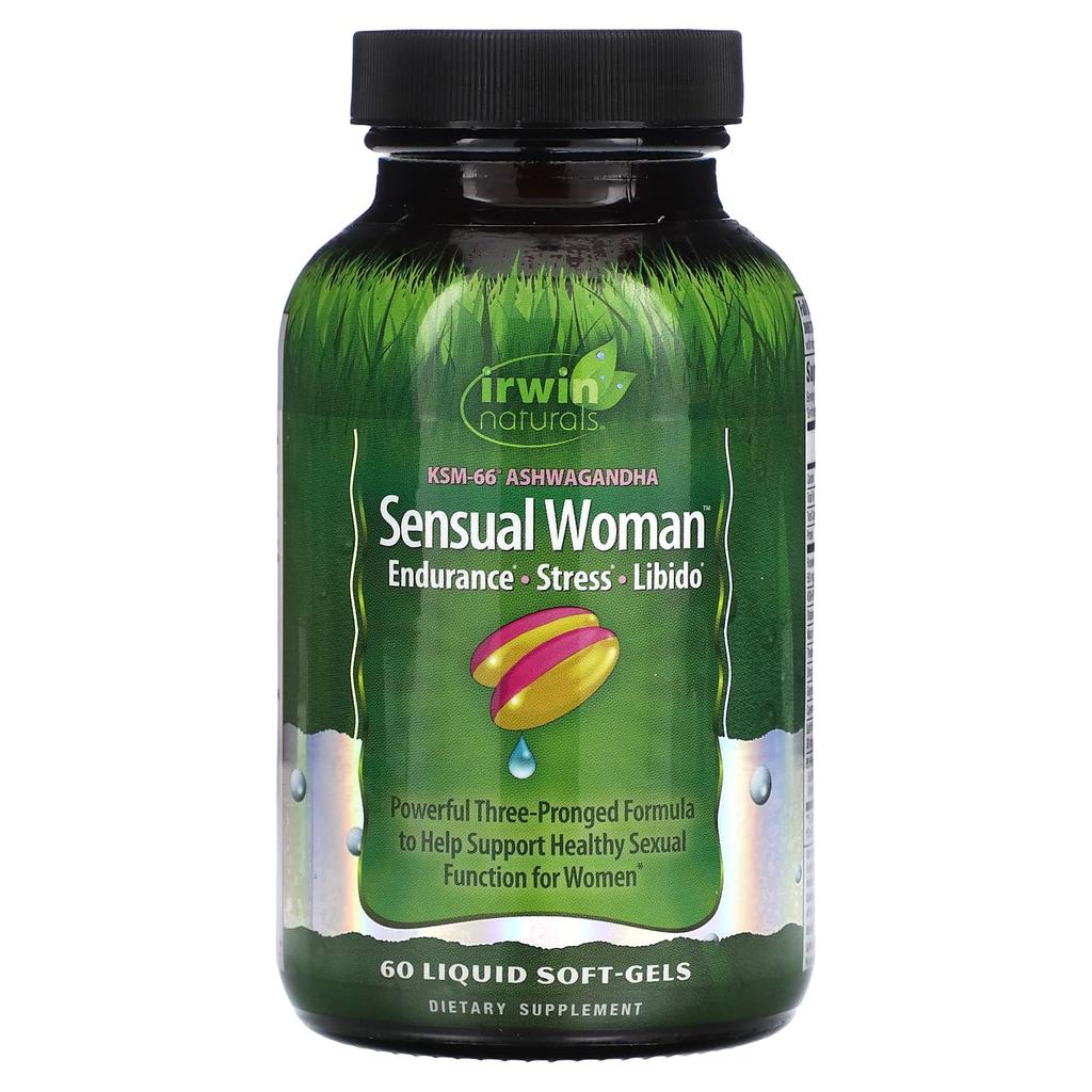 Irwin Naturals, Sensual Woman, Выносливость, Стресс, Либидо, 60 жидких мягких капсул