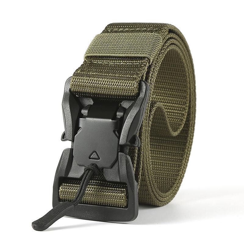 Мужской ремень для охоты на открытом воздухе, черный, военный, тактический, быстросъемная магнитная пряжка, многофункциональный, холщовый, нейлоновый, поясной ремень
