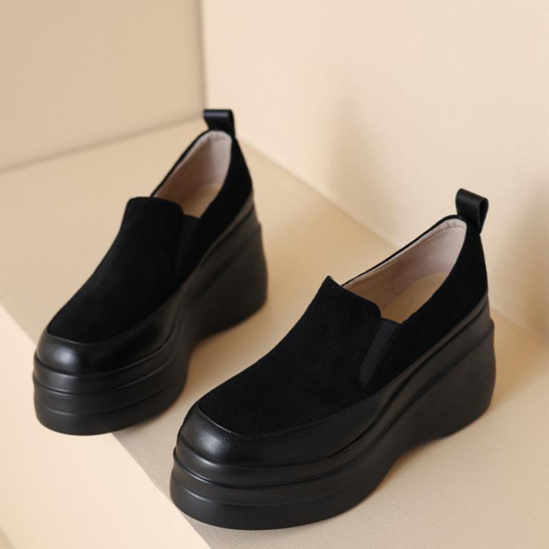 Модные осенние туфли на каблуке-каблуке, женские туфли с круглым носком и глубоким ртом, леопардовым принтом, толстая подошва, нескользящие, износостойкие, низкие туфли