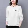 Autumn Korean Style Plus Size Women's Long-Sleeve Loose Fit T-Shirt with Belly-Covering Slim Design