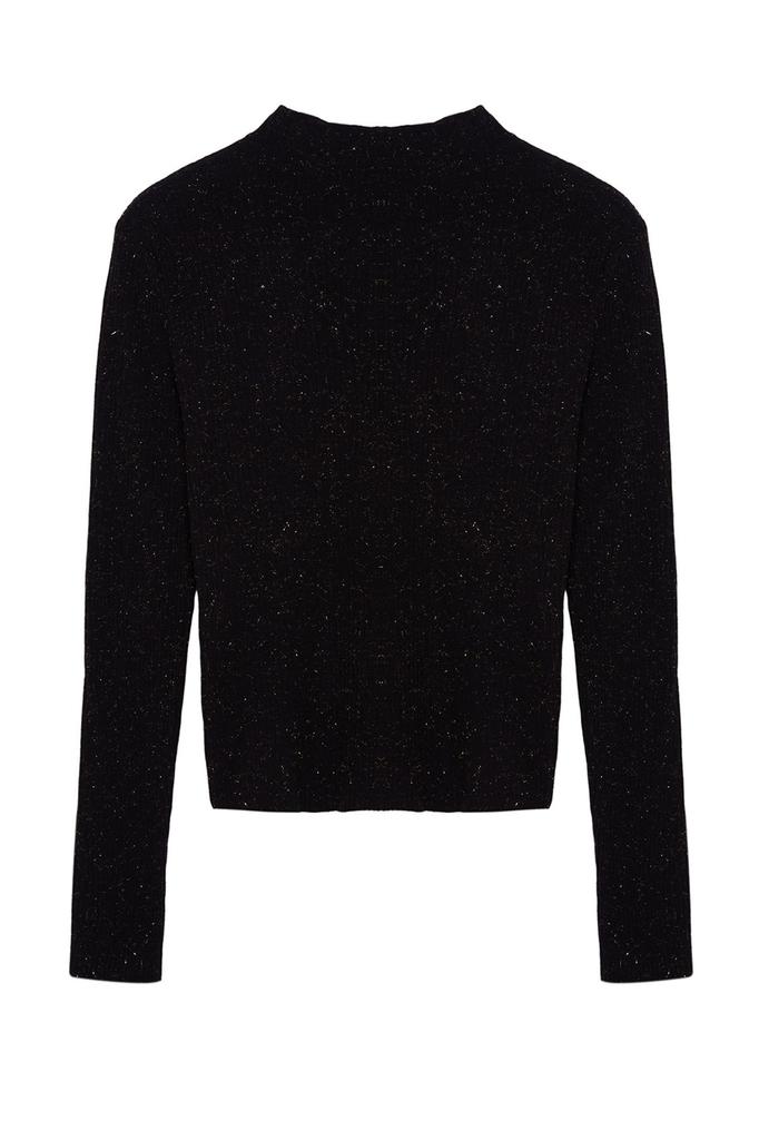 Женский свитер элегантного стиля зеленый из премиальной пряжи специальной пряжи со стойкой трикотажный свитер