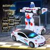 Белый Трансформирующийся Робот-Гоночная Машина со Светом и Музыкой - Автоматическая Игрушка-Трансформер для Мальчиков