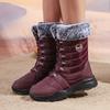 Женские зимние водонепроницаемые и нескользящие высокие ботинки для снега с толстой шерстяной подкладкой и толстой подошвой, подходящие для активного отдыха на открытом воздухе