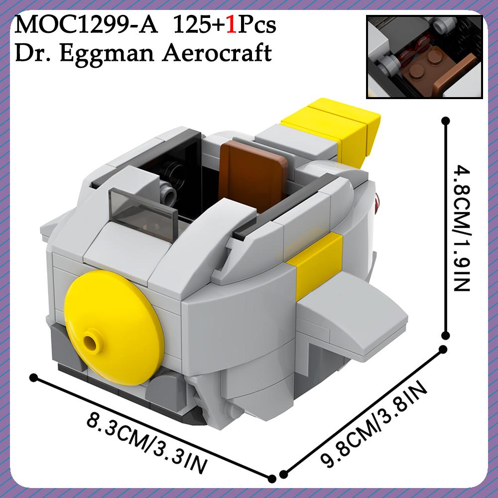 MOC Hedgehog Mech Bricks Car Game Anime Airship Dr Eggmaned Robot Compatible Figure Building Blocks Toys For Children Adult Gift