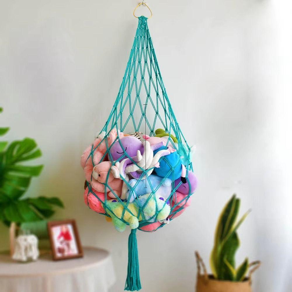 Wall Mounted Hanging Net Organizer INS Stuffed Doll Storage Holder Plush Toy Hammock  Playroom