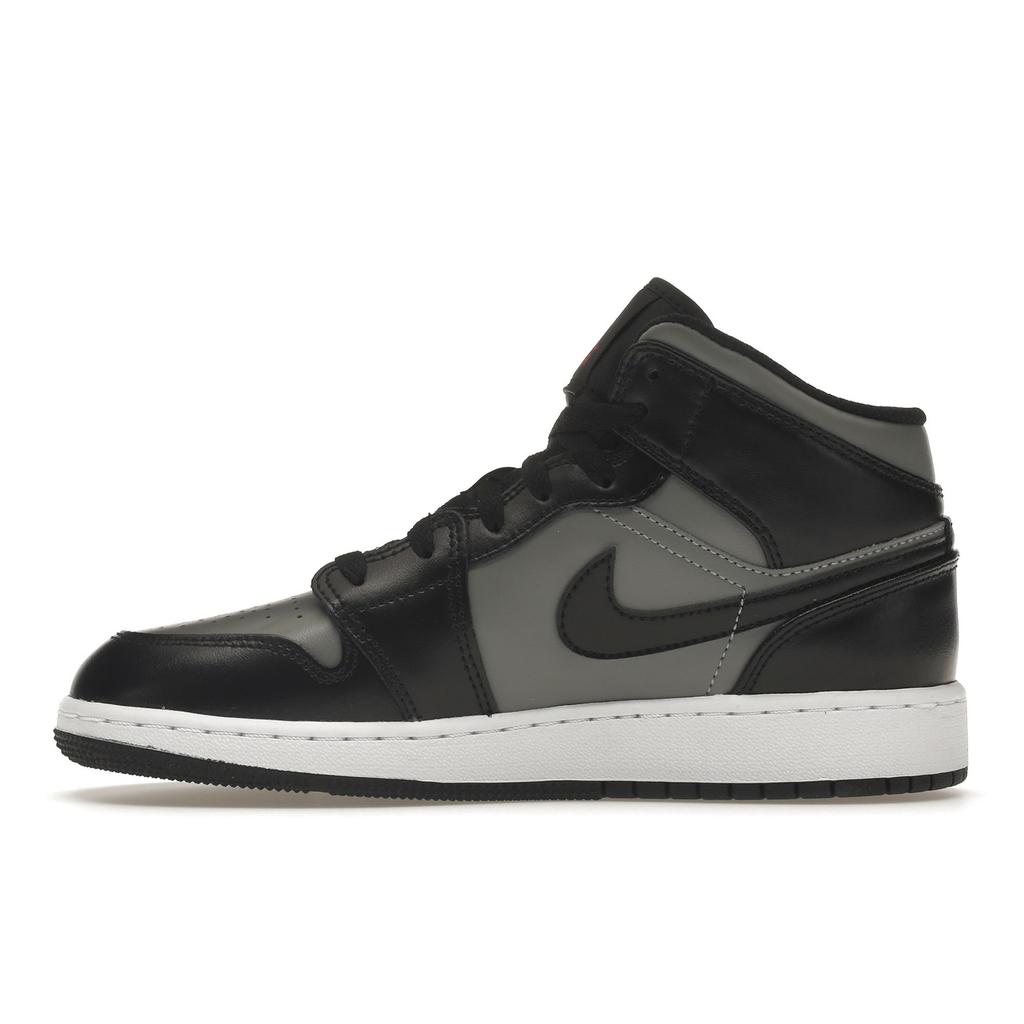 Jordan 1 Mid GS Shadow Black Grey Red 554725-096