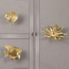 Retro Cabinet Door Knobs Luxury Wardrobe Drawer Pulls Trendy Shell Fish Brass Handle  Cupboard