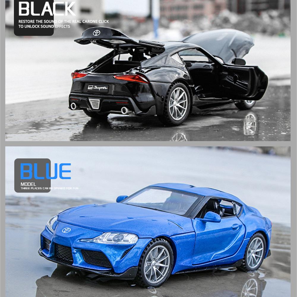 Масштаб 1/32 Toyota GR SUPRA, литая под давлением спортивная модель автомобиля, игрушечный автомобиль с откатным механизмом, звуком и светом для детей, коллекция подарков для мальчиков и девочек