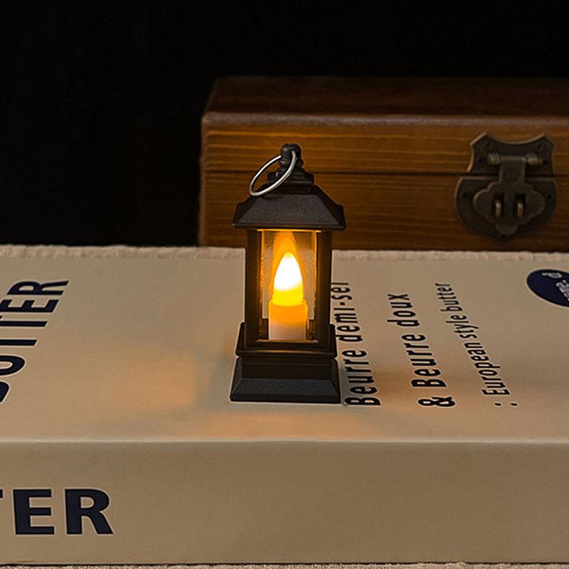 6cm Mini Led Retro Glowing Pony Lantern Simulation Cande Light Night Light Dollhouse Miniature Kerosen Lamp Home Decor Toy