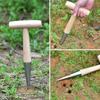 1pc Hand Dibber, Stainless Steel Sow Dibbler With Wood Handle, For Sowing Seeds, Transplanting Plants, Planting Bulbs, Digging