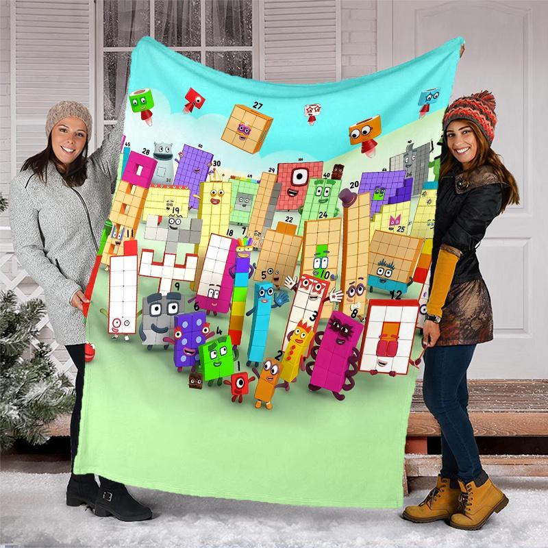Numberblocks Theme Printed Blanket,Perfect for Couch, Bed, Travel & Outdoor Use | Machine Washable, Cozy & Durable.