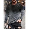 Men's Spring and Autumn Long Sleeve T-shirt Men's Loose Round Neck Hoodie 3D Printed Printed Long Sleeve Top