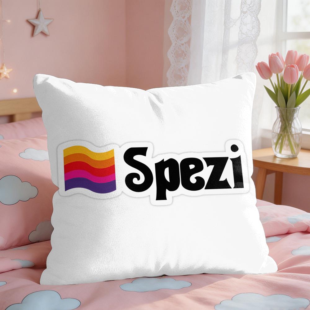 PPaulaner SSpezi Logo Cushion Cover Square Short Plush Pillow Case Living Room Sofa Home Decor Funda X