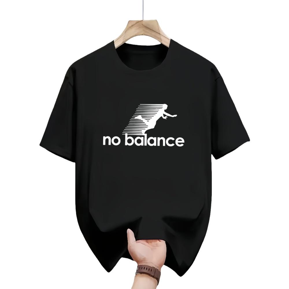 Unisexs No Balance Humorous Graphic Oversized Tshirt Casual Streetwear Short Sleeve Tee For Everyday Wear Urban Style Tops