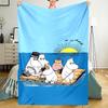 Moomin Theme Printed Blanket - Perfect for Couch, Bed, Travel & Outdoor Use | Machine Washable, Cozy & Durable.