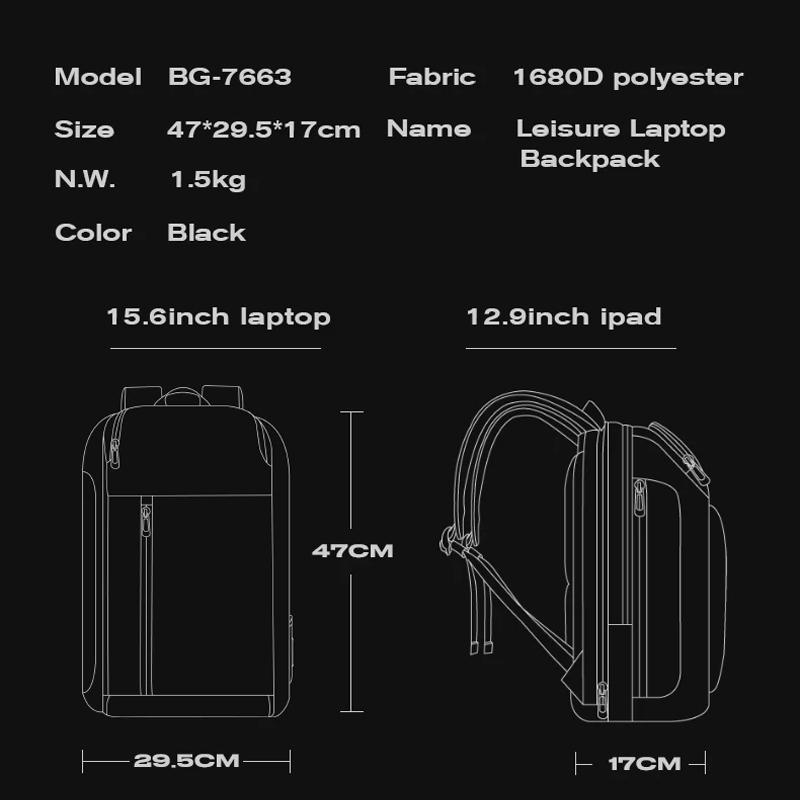 New Fashion Men Business Backpack 15.6 In Laptop Backpack Work Man Bag Unisex Black Travel Male Backpack Mochila Waterproof