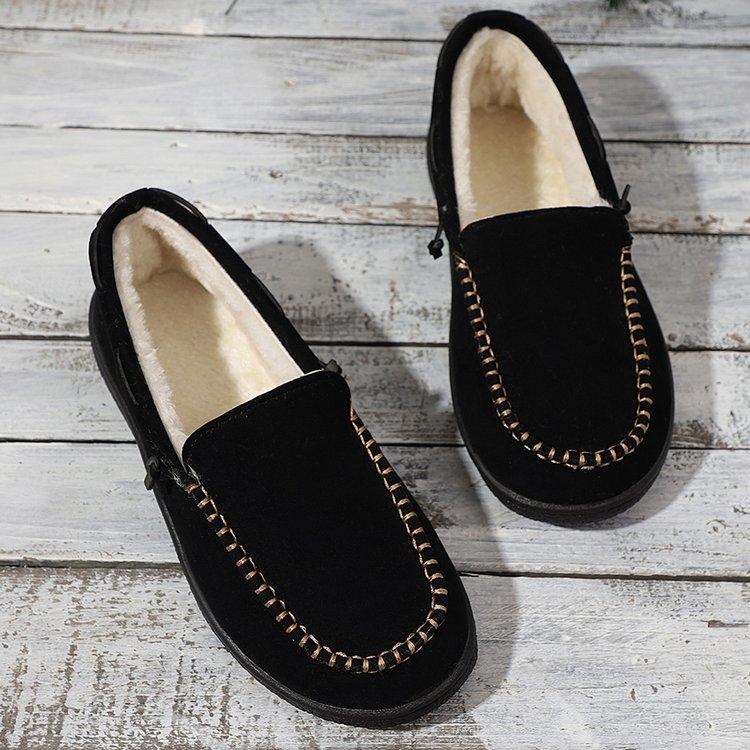 Shoes for Women 2024 Slip-on Women's Flats Fashion Solid Casual Flat Round Toe Light Loafers Women's Fleece Shoes Zapatos Mujer