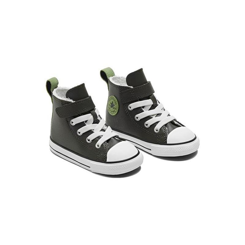 Converse Кеды Chuck Taylor All Star Hi 1V для малышей, высокие, из парусины, износостойкие, дышащие, зеленые A01473C
