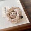 Scarf Buckle Flower Pin Vintage Rhinestone Collar Pins Retro Camellia Brooch  Sweater