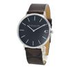 CHARLES Silver Case Black Dial Dark Brown Leather 14602156 Watch [Coach] Men's [Item]