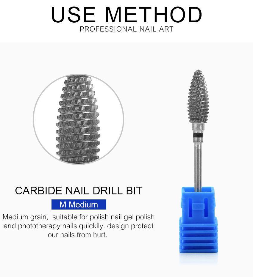 kads Твердосплавные сверла для ногтей, электрическая маникюрная машина, вольфрамовые фрезы для ногтей, маникюрные инструменты для сверл для ногтей