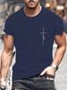New Summer Round Neck Short Sleeve T-shirt for Men Christian Faith Cross Graphic Fshion T Shirts Short Sleeve Tee Tops