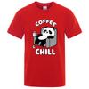 Coffee And Chill Kawaii Panda Clothes Men Oversized Tshirts Breathable Summer T-Shirts Cotton Streetwear Tops