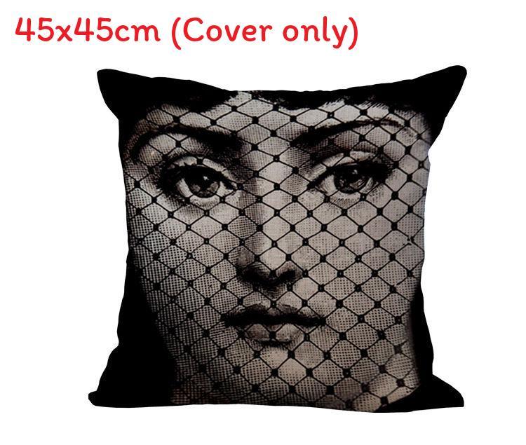 Linen Vintage Piero Fornasetti Face Throw Pillow Case With Elegant Design And Durable Material