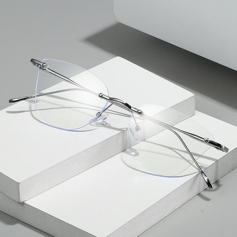 New Frameless Bevel-Cut Anti-Blue Light Myopia Glasses Ultra-Lightweight And Comfortable Multi-Functional Eyeglasses 0 To -4.0