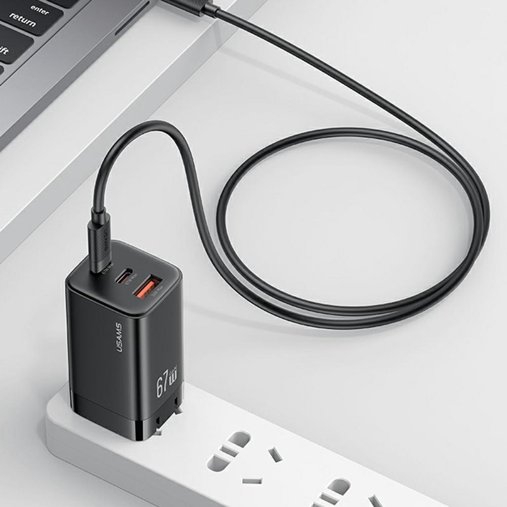 USAMS SJ780 U94 1m PD 60W Fast Charging Cable Type-C to Type-C Data Transfer Cord for Smartphone/Laptop/Tablet