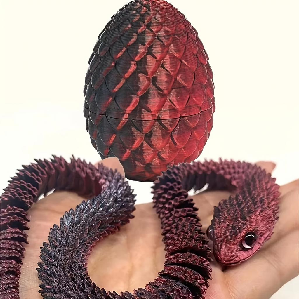 3D printing toy snake egg viper 3D printing halloween animal model luminous children's birthday gift