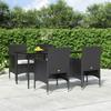 VidaXL Garden Dining Set with Cushions 5 Pcs Black, Outdoor Dining Set, Table and Chair of 3156616