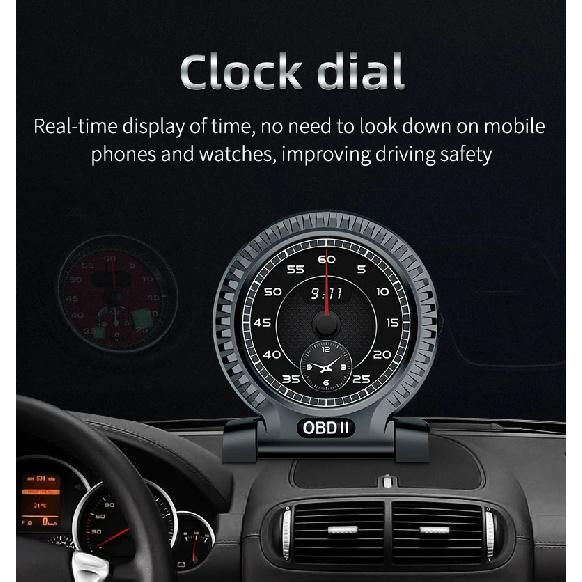 KWHUD HUD OBD2 Проекционный дисплей Цифровой спидометр RPM Часы Температура воды/масла для Smart Fortwo 453 451 450 2008-2024
