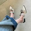 Pointy Mary Jane Sandals Slingback Summer Model with Skirt Small Leather Shoes Retro Chunky Single Shoes for Women