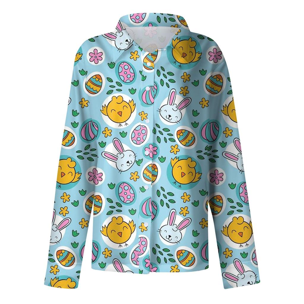 Women's Shirt Blouse Print Button Long Sleeve Casual Basic Shirt Collar Regular Top