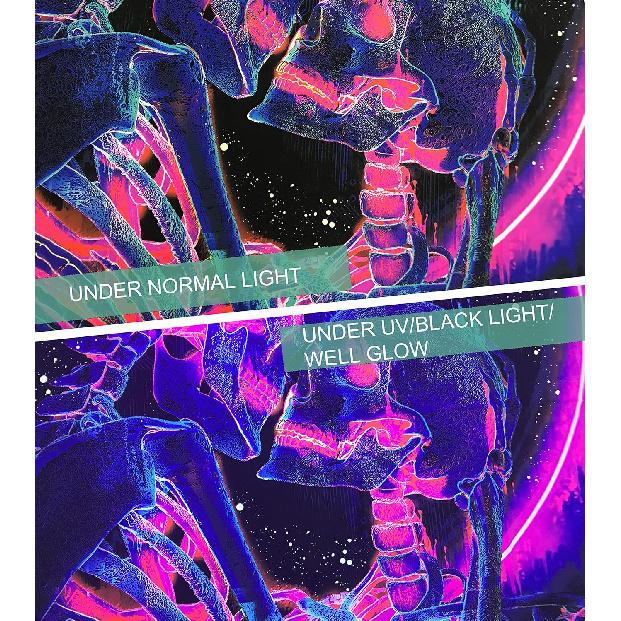 Onivein Blacklight Skull Tapestry Glow In The Dark Tapestry The Kissing Lovers UV Reactive Neon Moon Stars Tapestries Posters Wall Hanging for