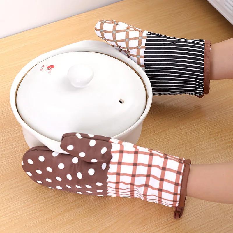 Cotton Print Anti-High Temperature Gloves Microwave Anti-Scald Baking Gloves Kitchen Oven Heat Insulation Gloves