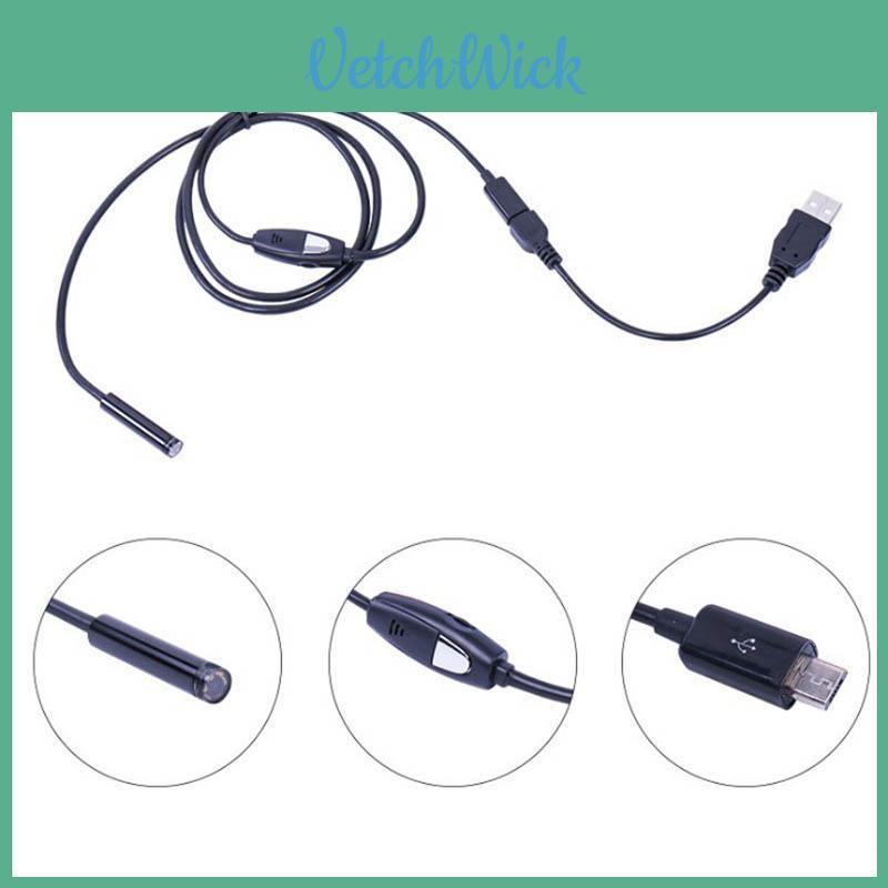 Надежный 7-мм 6-светодиодный USB-эндоскоп, бороскоп, инспекционная камера-трубка